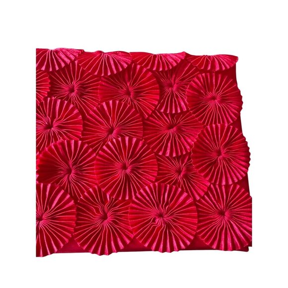 Ben De Lisi Red Pleated Clutch Purse With Snap Closure & Wrist Strap - Picture 2 of 7